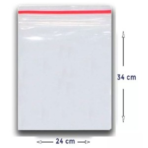 Saco Plastico Com Fecho Ziplock 24cm X 34cm - Unidade