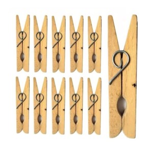 Pregador De Madeira Com 12 Unidades Grande