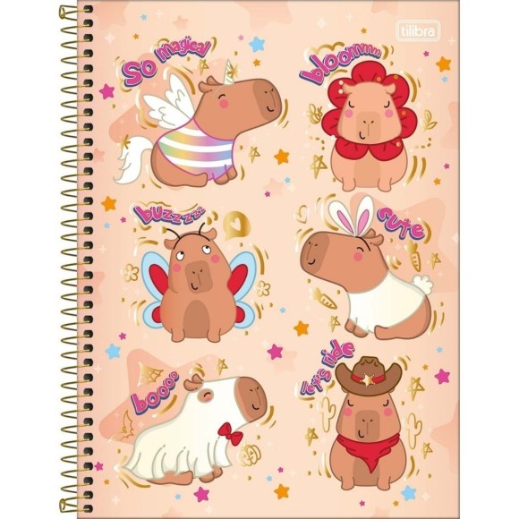 Caderno Espiral Capa Dura Universitário 10 Matérias 160 folhas Capyclub TILIBRA