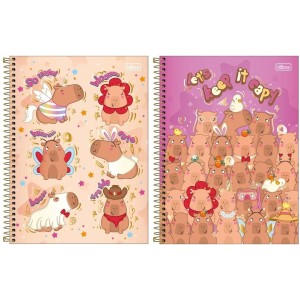 Caderno Espiral Capa Dura Universitário 10 Matérias 160 folhas Capyclub TILIBRA