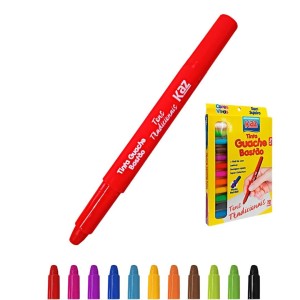 Tinta Guache em Bastao Com 12 Cores 3,5g KAZ