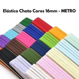 Elástico Chato 16mm Cores - METRO