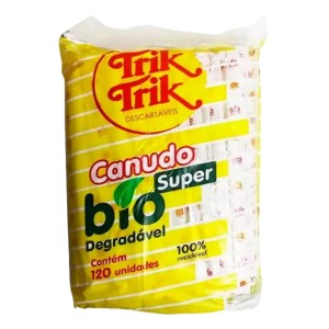 Canudo Plastico Biodegradavel C/120 Unidades Super Grosso