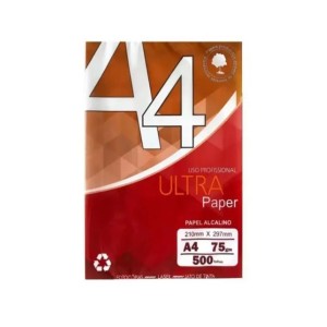Papel Sulfite A4 75g/m² C/500 Folhas Branco ULTRA PAPER