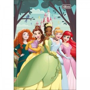 CADERNO BROCHURA PEQUENO 1/4 80FLS PRINCESAS TILIBRA