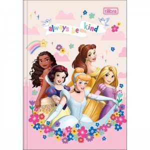 CADERNO BROCHURA PEQUENO 1/4 80FLS PRINCESAS TILIBRA
