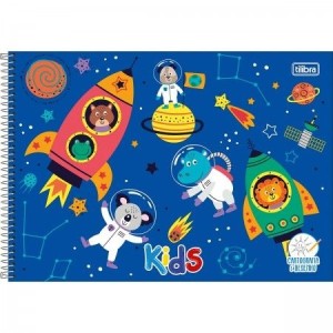 Caderno De Desenho Meia Pauta Espiral Capa Dura Dominguinhos ANIMATIVA