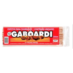 Espeto Para Churrasco De Madeira 25cm Com 80 Unidades - GABOARDI