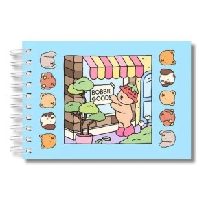 Caderno de Colorir Bobbie Goods 180g com 50 Folhas A5 Horizontal Capa Dura Holográfico