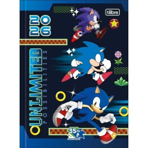 Agenda Permanente Diária Sonic 2 Dias Por Página Brochura - TILIBRA