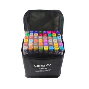 Caneta Touch Permanente 48 Cores Ponta Dupla com Bolsa OPAPRO