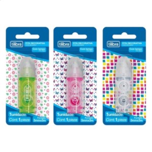 Kit Fita Decorativa 5mmx3m Com 3 Estampas Borboletas | Flores | Quadrados Tilibra