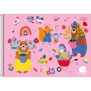 Caderno De Desenho Meia Pauta Espiral Capa Dura Kids Feminino TILIBRA
