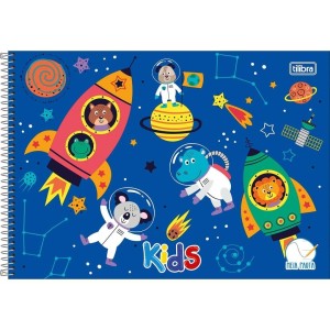 Caderno De Desenho Meia Pauta Espiral Capa Dura Kids Masculino TILIBRA