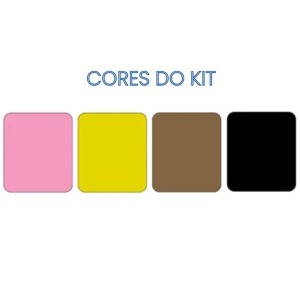 Kit Eva Liso 40X60cm Preto/Marrom/Rosa/Amarelo