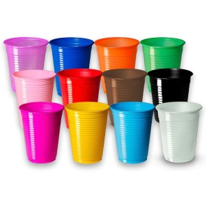 Copo Descartável 200ml Colorido Pacote com 50 Unidades
