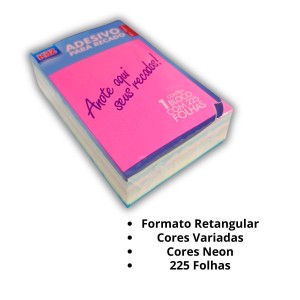 POST-IT 75X50MM COLORIDO C/225FLS REF.KZ2022 KAZ