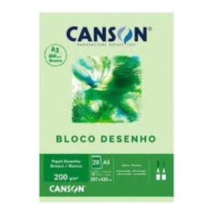 Bloco Para Desenho A3 Branco 200gr Com 20 Folhas CANSON