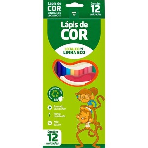 Lápis de Cor 12 Cores Sextavado Eco Leo & Leo