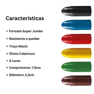 Giz de Cera 06 Cores Meu 1º Giz CIS