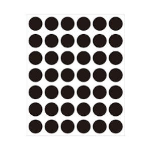 ETIQUETA BOLINHA DIÂMETRO 12,0 PRETO TP-12 COM 210 PIMACO