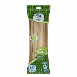 Espeto Para Churrasco De Bambu 18cm Com 50 Unidades - THEOTO