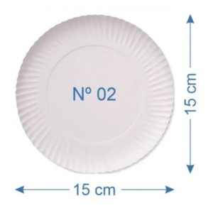 Prato De Papelão Branco De 15cm N.02 - Unidade