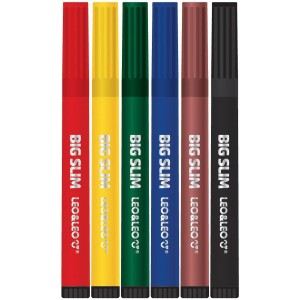 Canetinha Hidrográfica 06 Cores Jumbo Big Slim Leo & Leo