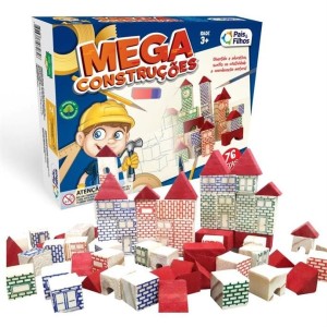 Brinquedo de Montar Mega Construções 76 Peças PAIS & FILHOS