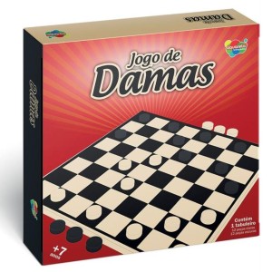 Jogo de Tabuleiro Dama em Madeira