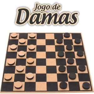 Jogo de Tabuleiro Dama em Madeira