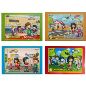 Caderno Linguagem Brochura Horizontal 1/4 40 Folhas JANDAIA