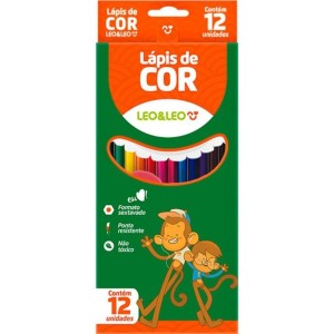 Lápis de Cor 12 Cores Sextavado Leo & Leo
