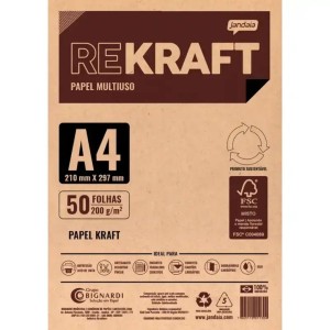Papel Kraft A4 200g Com 50 folhas