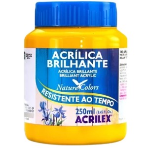 Tinta Acrílica Brilhante 250ml Amarelo Ouro ACRILEX