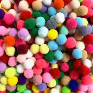 Pompom Sintético Colorido 15mm – Pacote com 80 Unidades