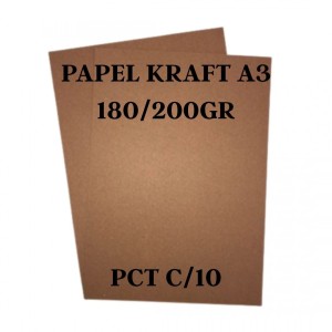 Papel Kraft A3 180/200gr Pacote com 10 Folhas