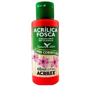 Tinta Acrílica Fosca 60ml Vermelho Fogo ACRILEX