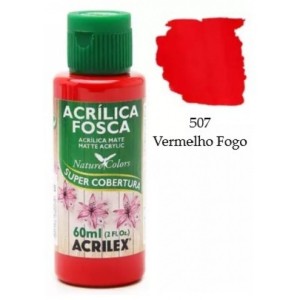 Tinta Acrílica Fosca 60ml Vermelho Fogo ACRILEX