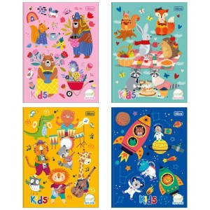 Caderno Caligrafia Brochura Pauta Verde 40 Folhas Kids Tilibra