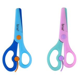 Tesoura Escolar 13 cm com Mola Vai e Vem BRW