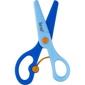 Tesoura Escolar 13 cm com Mola Vai e Vem BRW