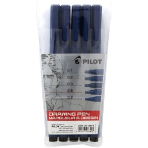 Caneta Drawing Pen C/5 Unidades Preto PILOT