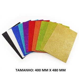 EVA COM GLITTER 40X48 CORES SORTIDAS - UNIDADE