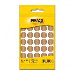 ETIQUETA DIAMETRO 16,0 OURO TP-16 C/150 ETIQUETAS PIMACO