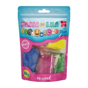 MASSINHA EVA P/SLIME 50GR C/10 CORES MAKE+