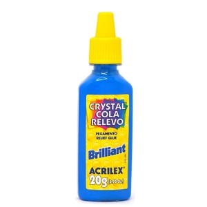 COLA ACRICOR RELEVO BRILHANTE 20GR AZUL TURQUESA ACRILEX