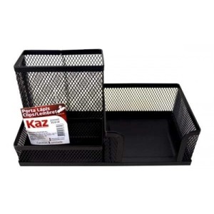 PORTA LAPIS/CLIPS/LEMBRETE DE FERRO ARAMADO PRETO KAZ