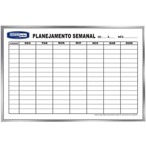 QUADRO BRANCO PLANEJAMENTO SEMANAL 0,60X0,90 MOLDURA DE ALUMINIO REF.: PA006082 CORTIARTE