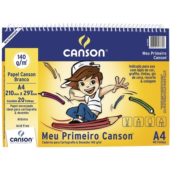 CADERNO DESENHO MEU PRIMEIRO CANSON A4 140GR 40 FOLHAS